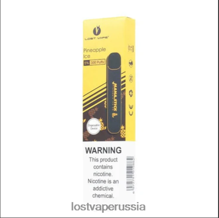 Lost Vape Mana палочка одноразовая | 300 затяжек | 1,2 мл ананасовый лед 5% 6XB64J526 - Lost Vape Disposable