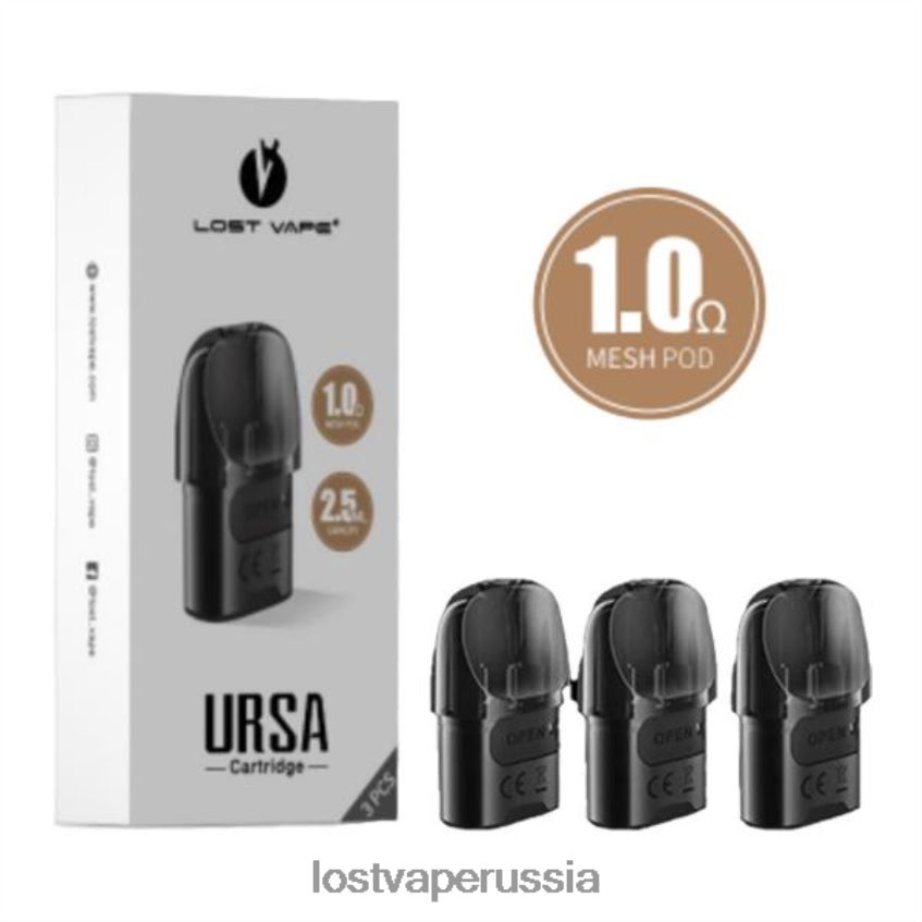 Lost Vape URSA сменные капсулы | 2,5 мл (3 упаковки) черный 1.Ом 6XB64J124 - Lost Vape Wholesale